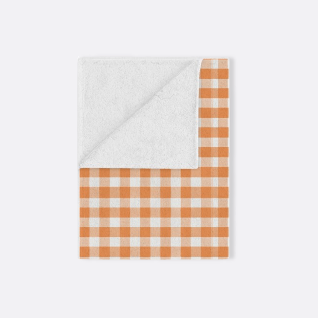 Toddler Minky Lovey Blanket, Spring Tangerine Gingham