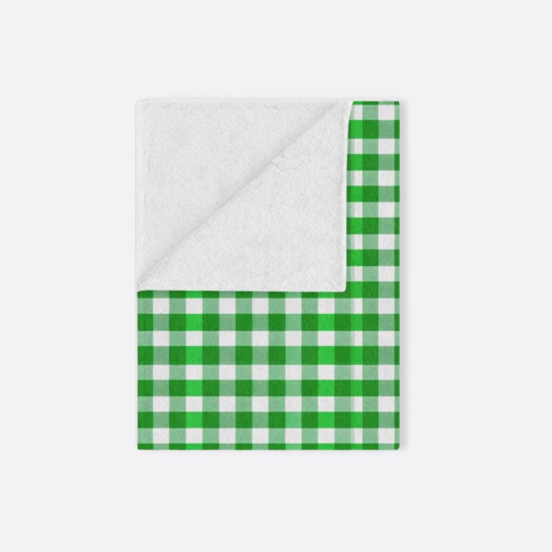 Toddler Minky Lovey Blanket, Kelly Green Gingham