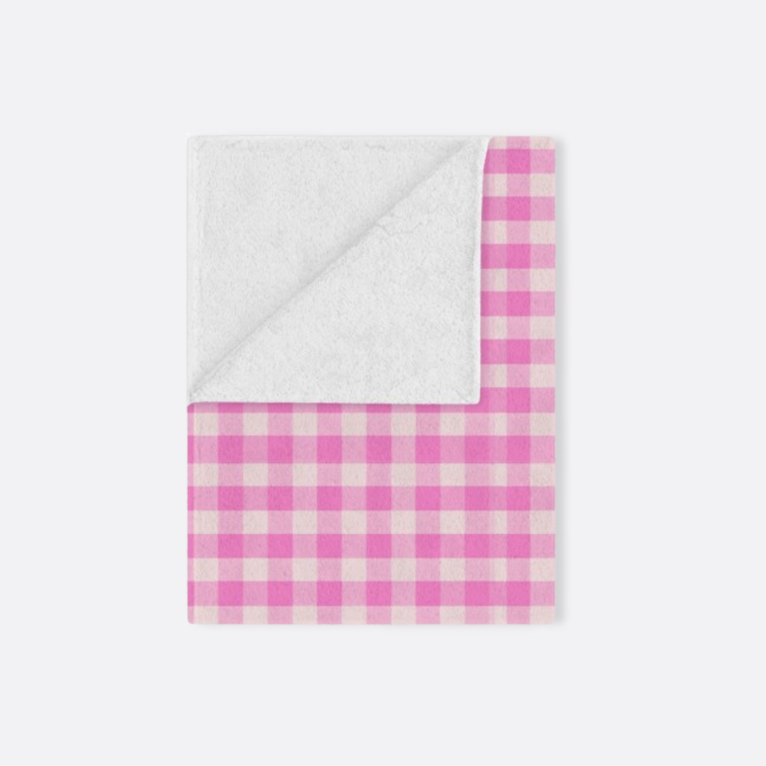 Toddler Minky Lovey Blanket, Spring Pink Gingham