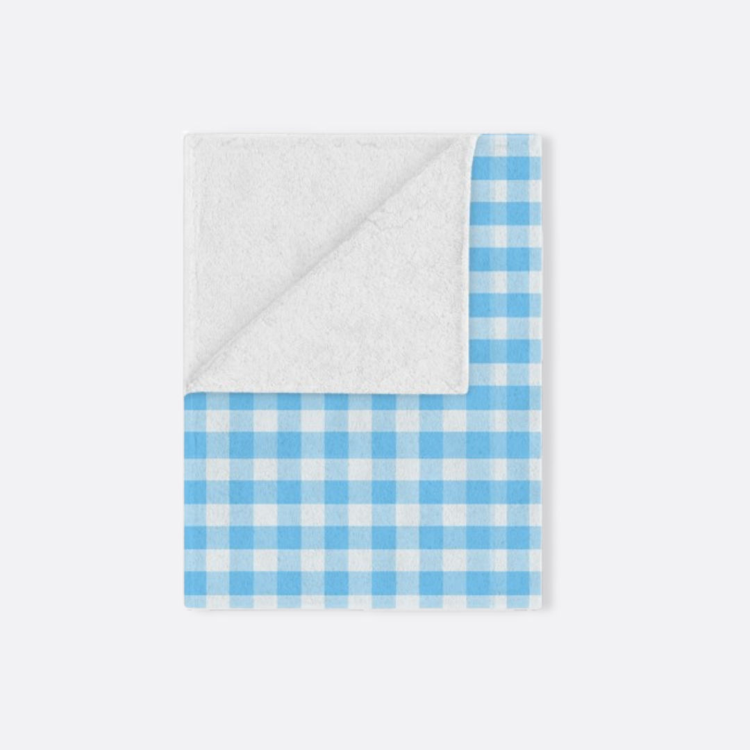 Toddler Minky Lovey Blanket, Spring Blue Gingham