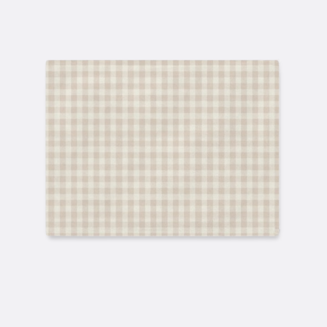 Toddler Minky Lovey Blanket, Spring Beige Gingham