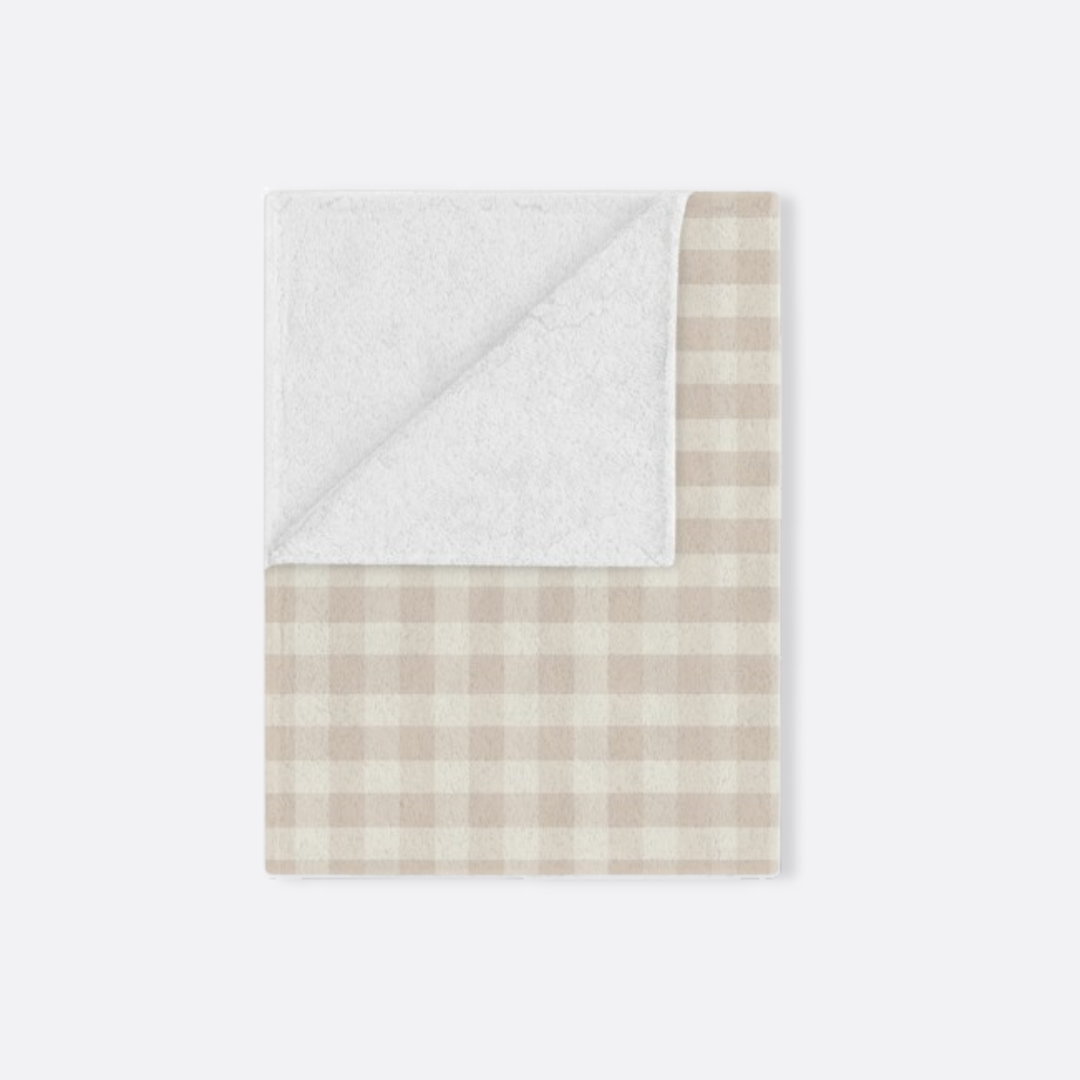 Toddler Minky Lovey Blanket, Spring Beige Gingham