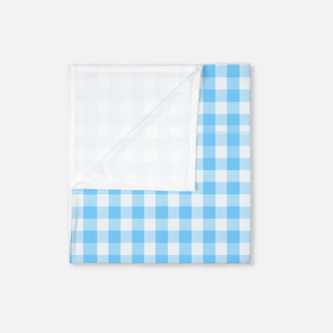 Baby Swaddle Blanket, Spring Blue Gingham