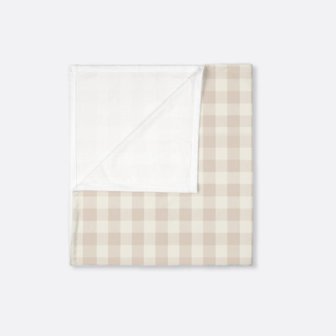 Baby Swaddle Blanket, Spring Beige Gingham
