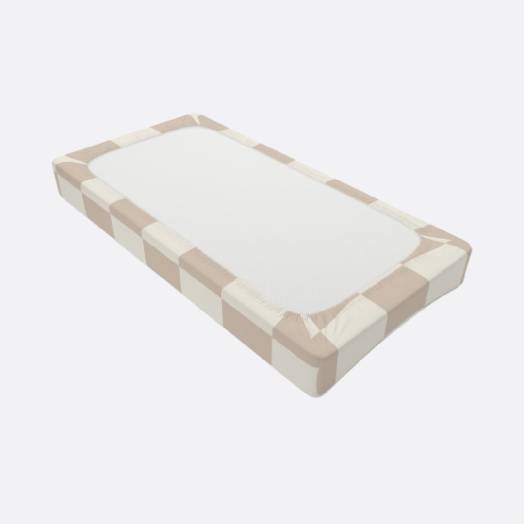 Baby Changing Pad Cover, Cocoa and Cream Check