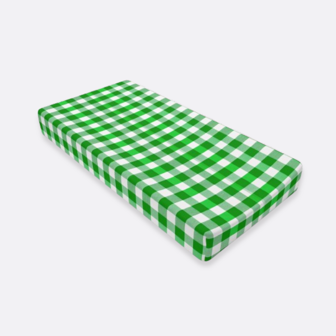 Baby Changing Pad Cover, Kelly Green Gingham