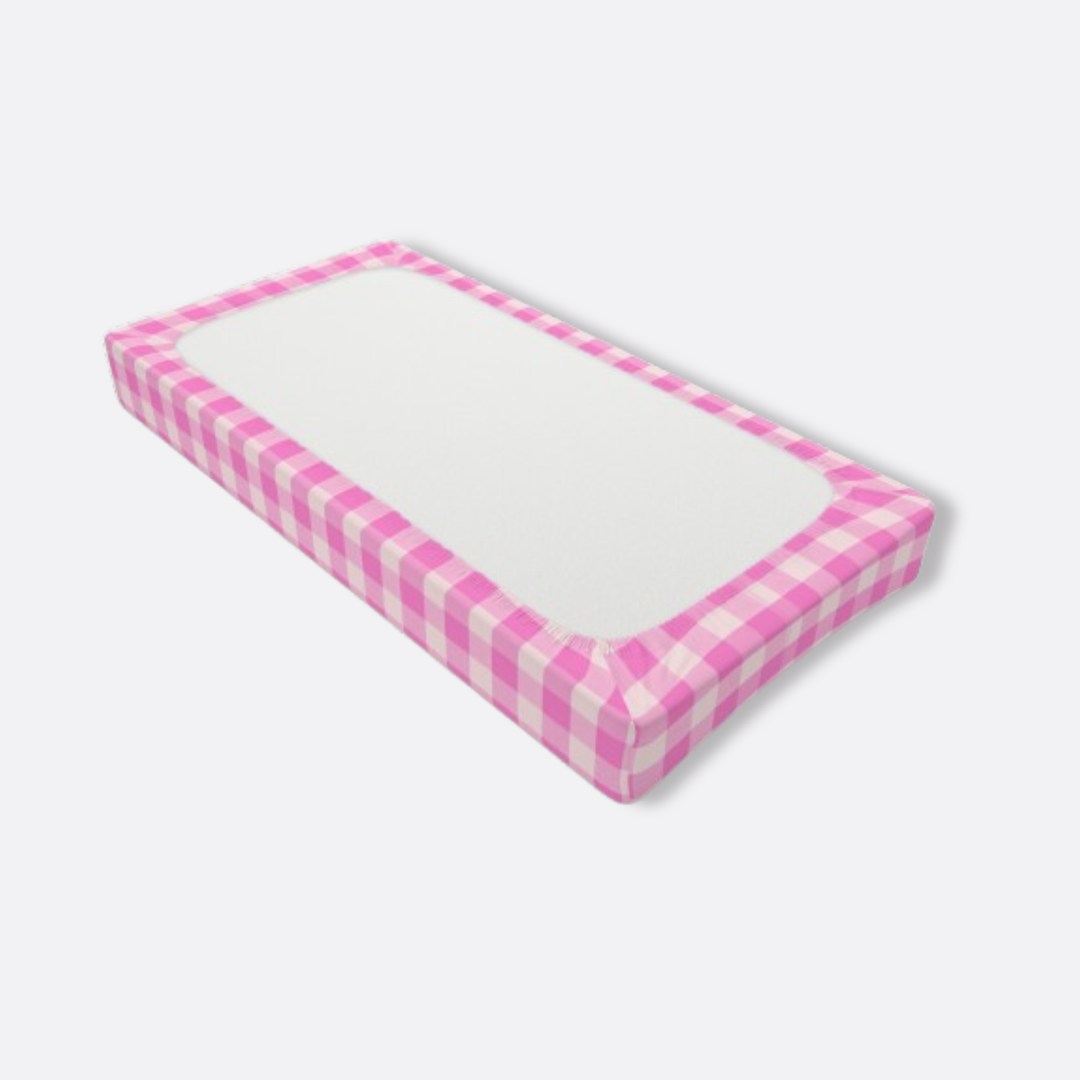 Baby Changing Pad Cover, Spring Pink Gingham