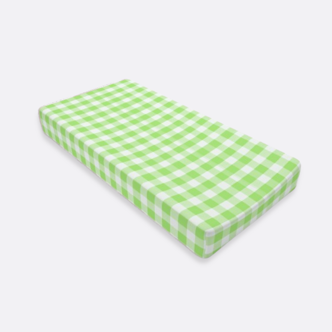 Baby Changing Pad Cover, Spring Green Gingham