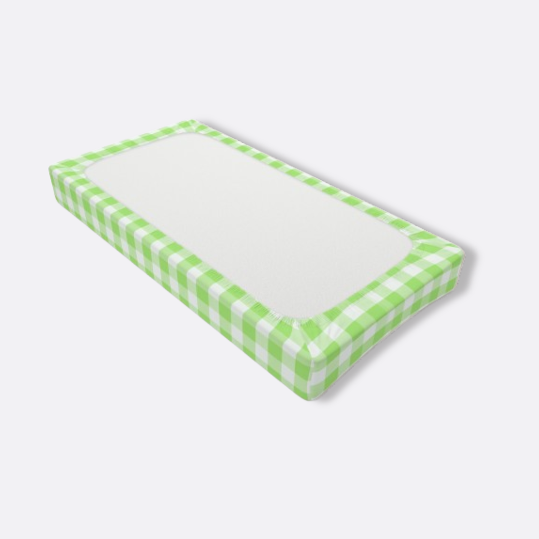 Baby Changing Pad Cover, Spring Green Gingham