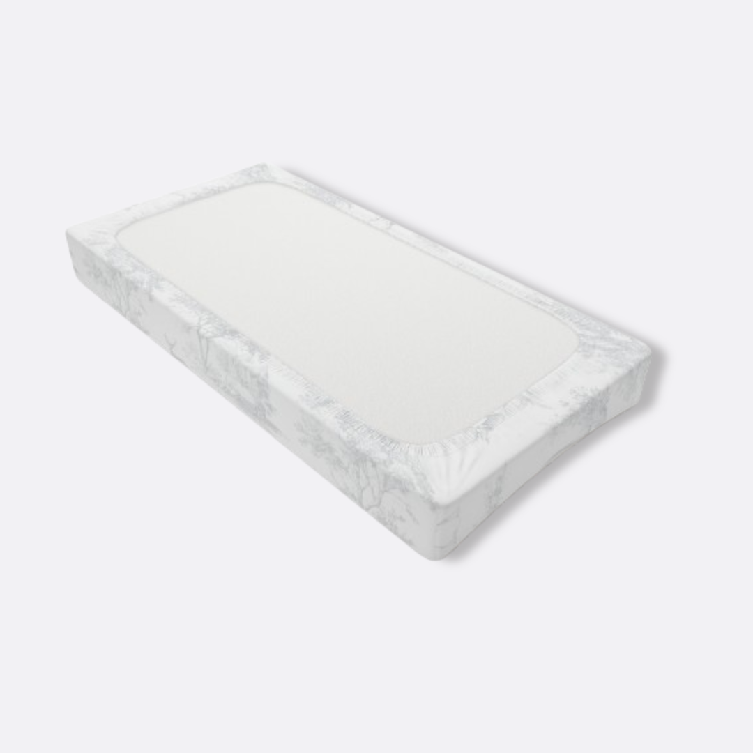 Baby Changing Pad Cover, Spring Grey Toile Elephant & Deer