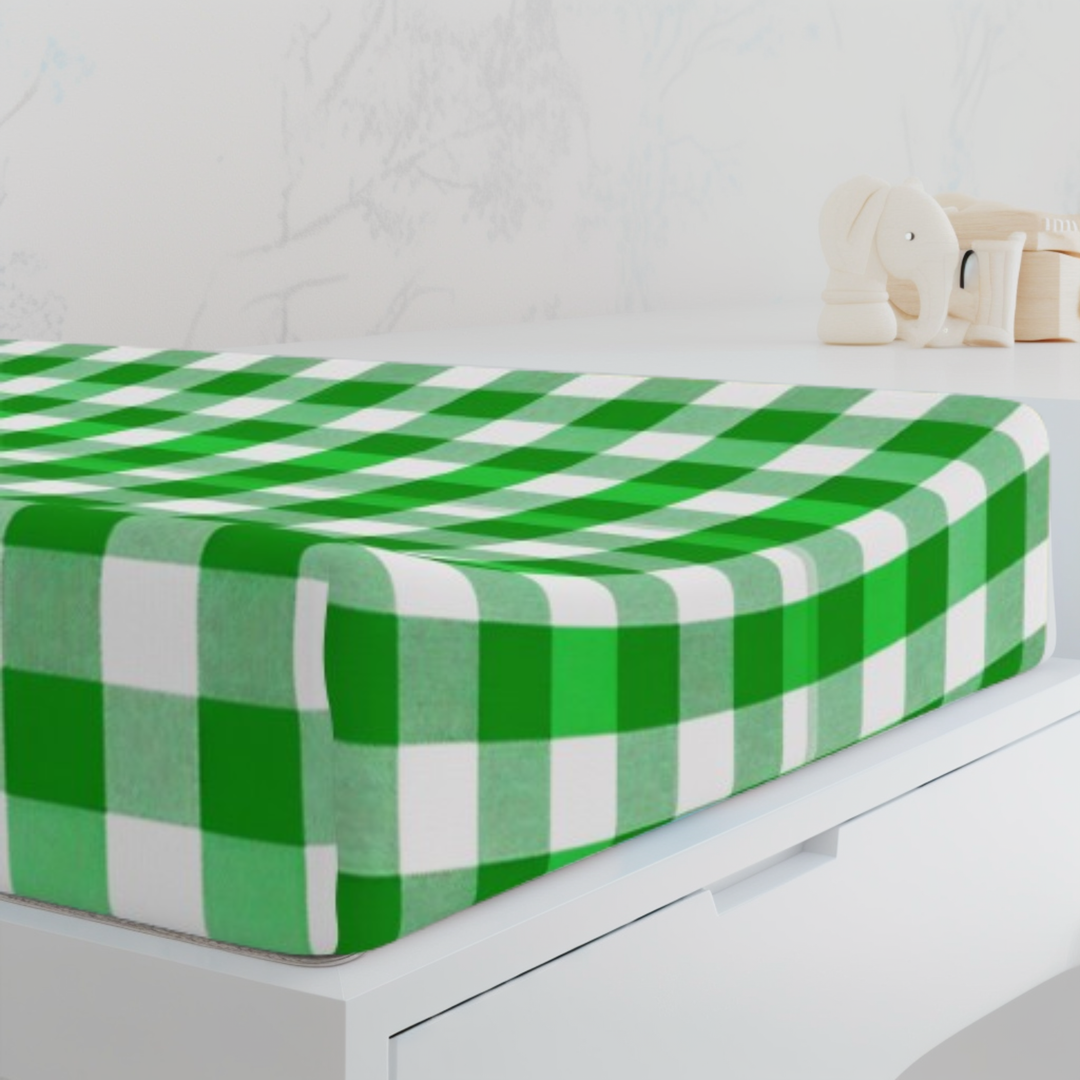 Baby Changing Pad Cover, Kelly Green Gingham