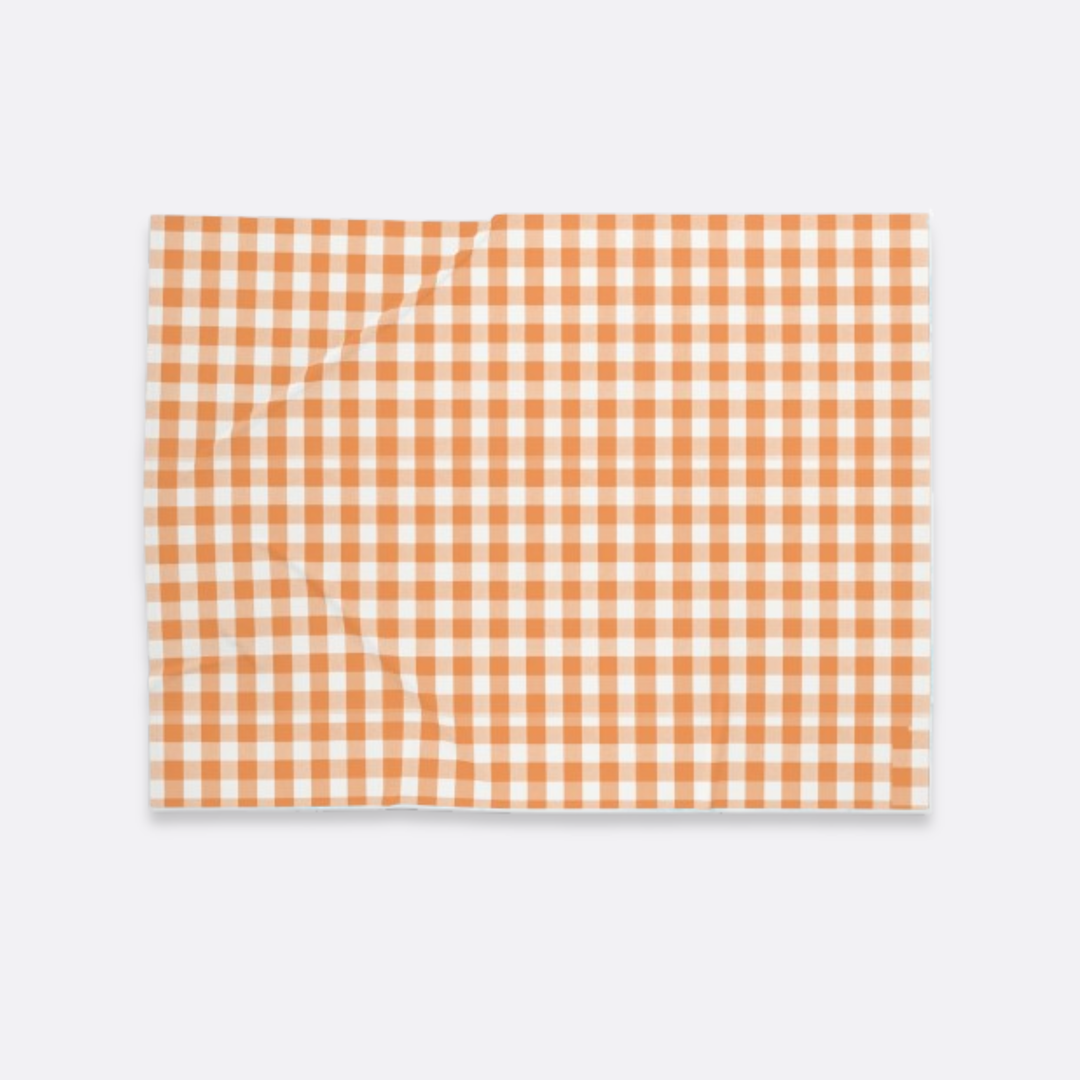 Baby Swaddle Blanket, Spirng Tangerine Gingham