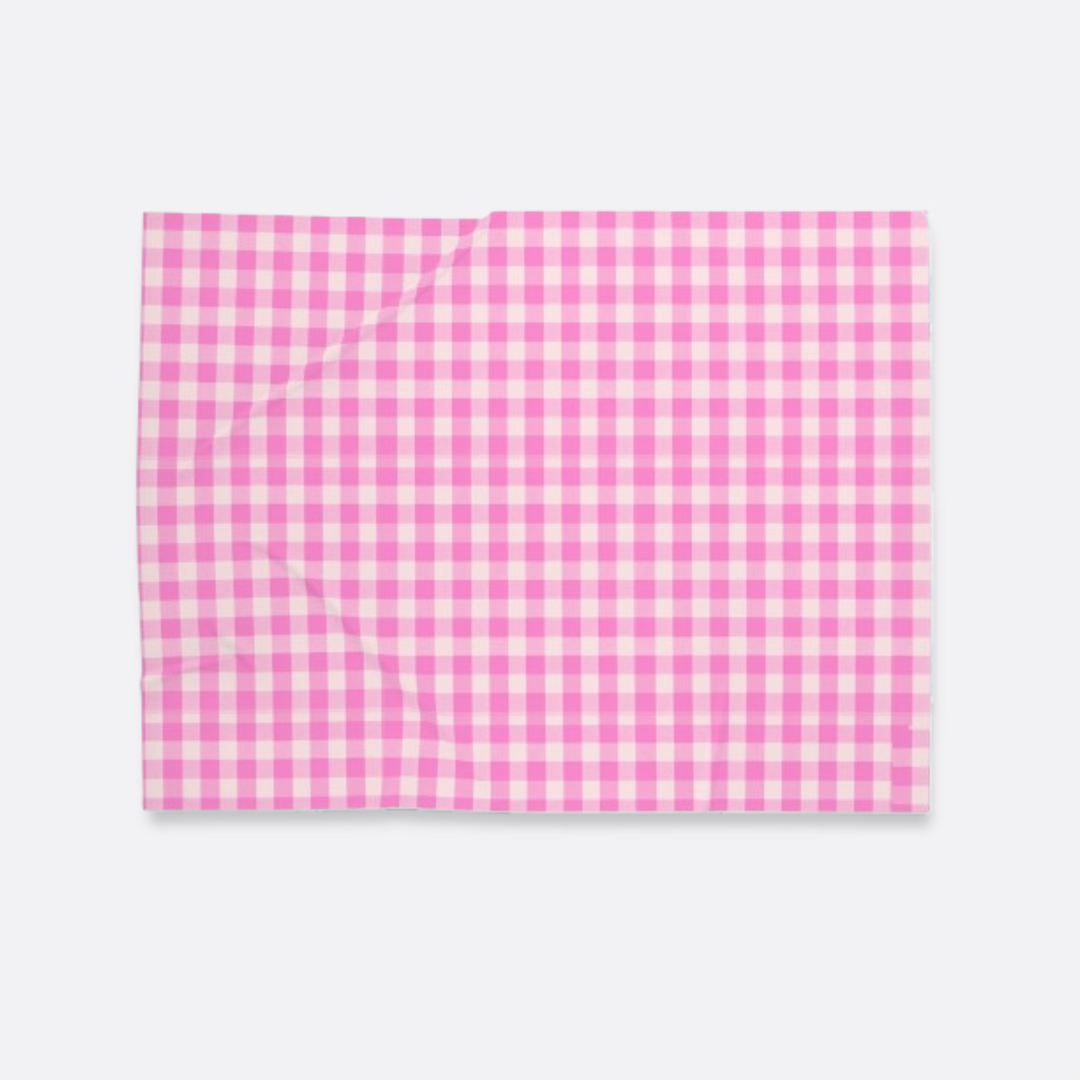 Baby Swaddle Blanket, Spring Pink Gingham