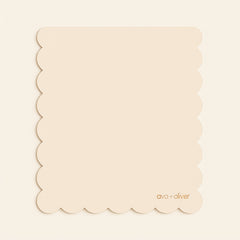 Vegan Leather Changing Mat, Wispy Cream Scallop — primary — Clean ecommerce product shot — refreshed editorial photography