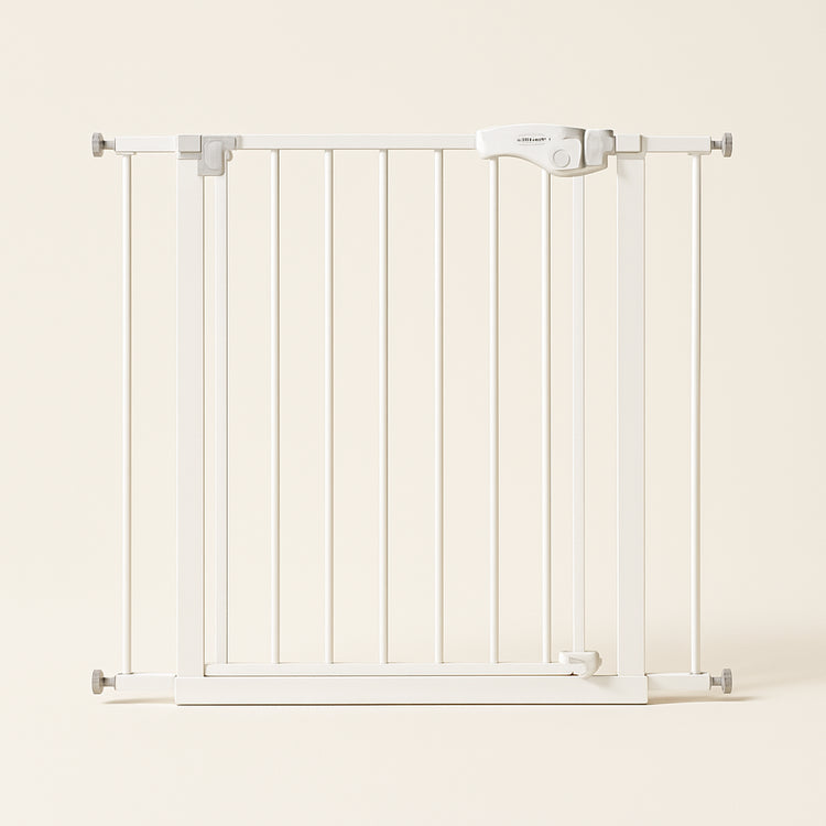 Baby Safety Gate in White — primary — Clean ecommerce product shot — refreshed editorial photography