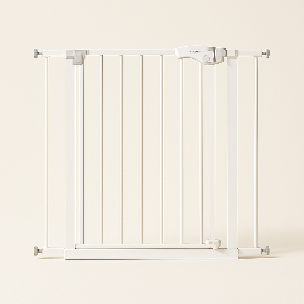 Baby Safety Gate in White — primary — Clean ecommerce product shot — refreshed editorial photography