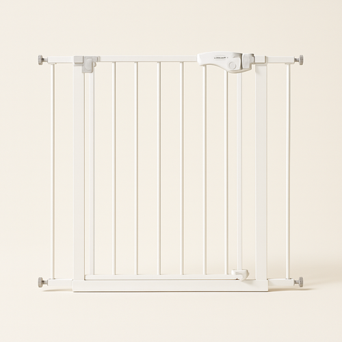 Baby Safety Gate in White — primary — Clean ecommerce product shot — refreshed editorial photography