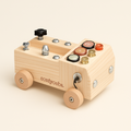 Busy Board Toy Truck Set for 3+ in Natural Wood — primary — Clean ecommerce product shot — refreshed editorial photography