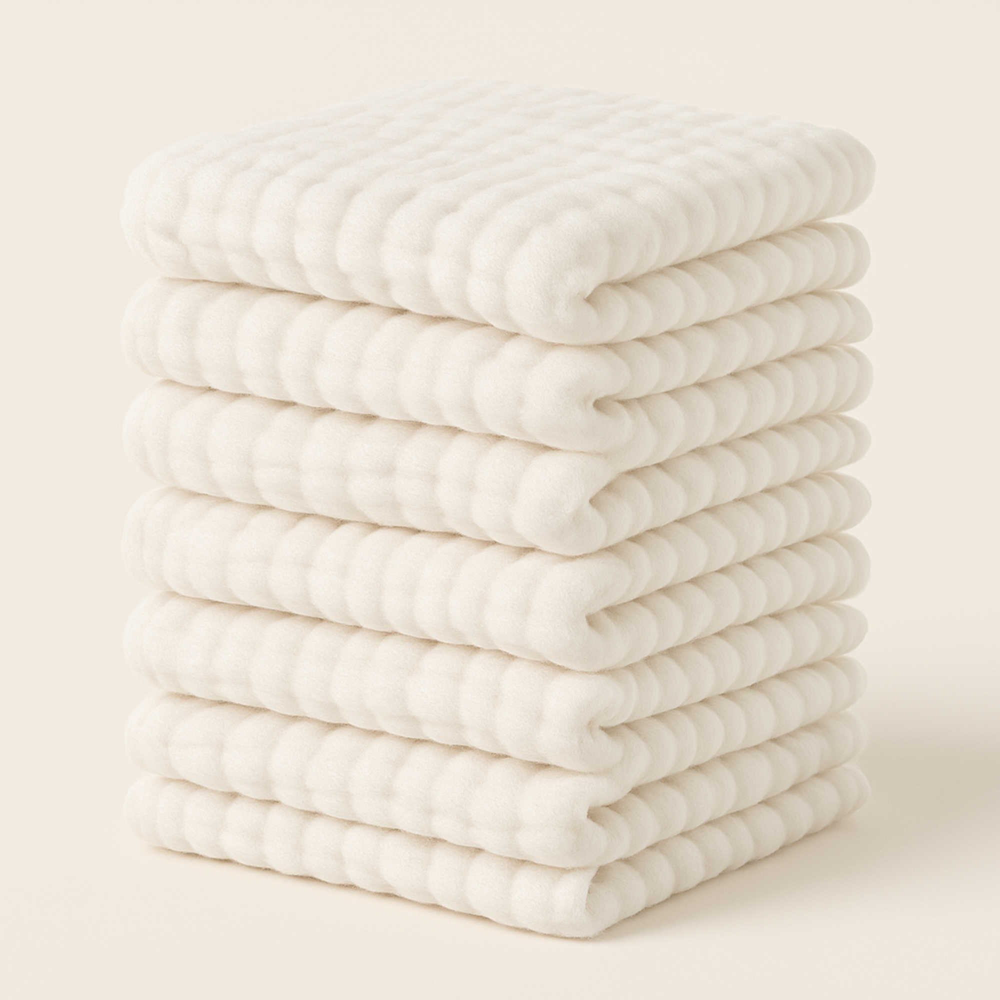 Muslin Washcloths in White — primary — Clean ecommerce product shot — refreshed editorial photography