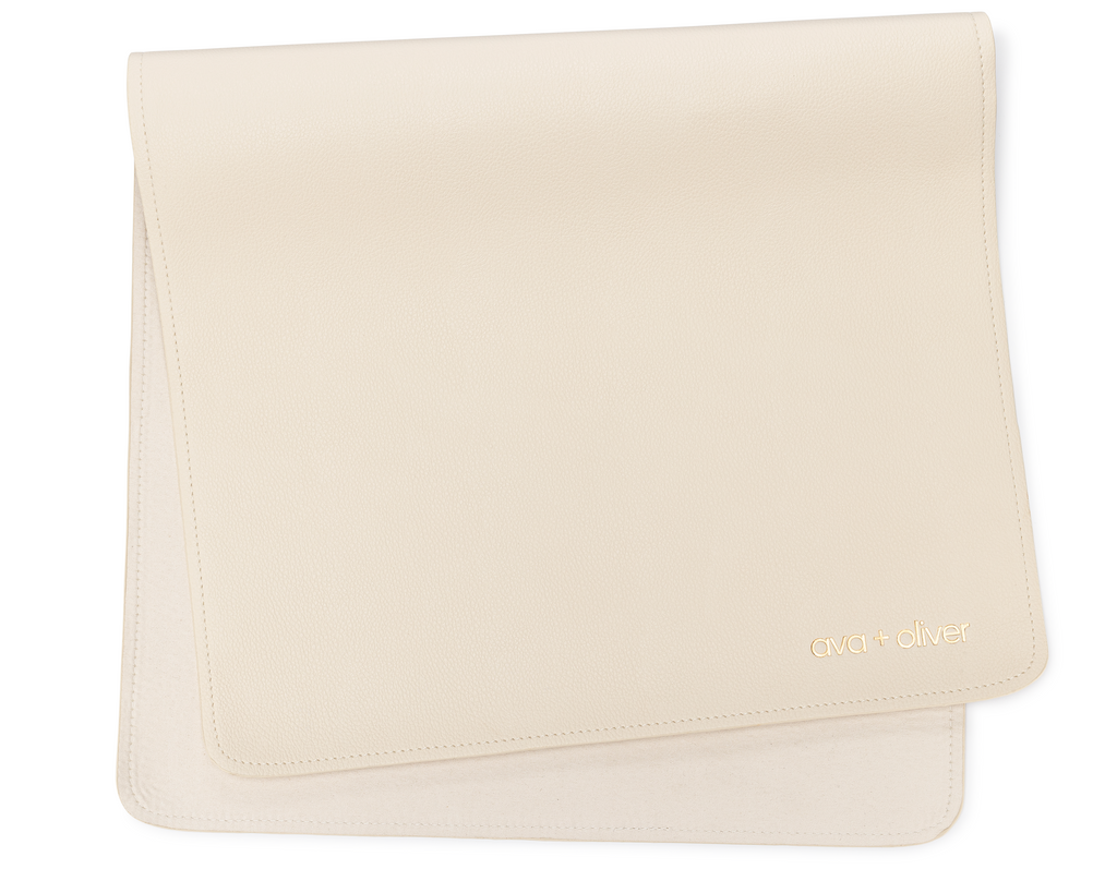 Vegan Leather Changing Mat, Wispy Cream