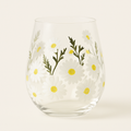 Daisy Painted Stemless Wine Glasses — primary — Clean ecommerce product shot — refreshed editorial photography