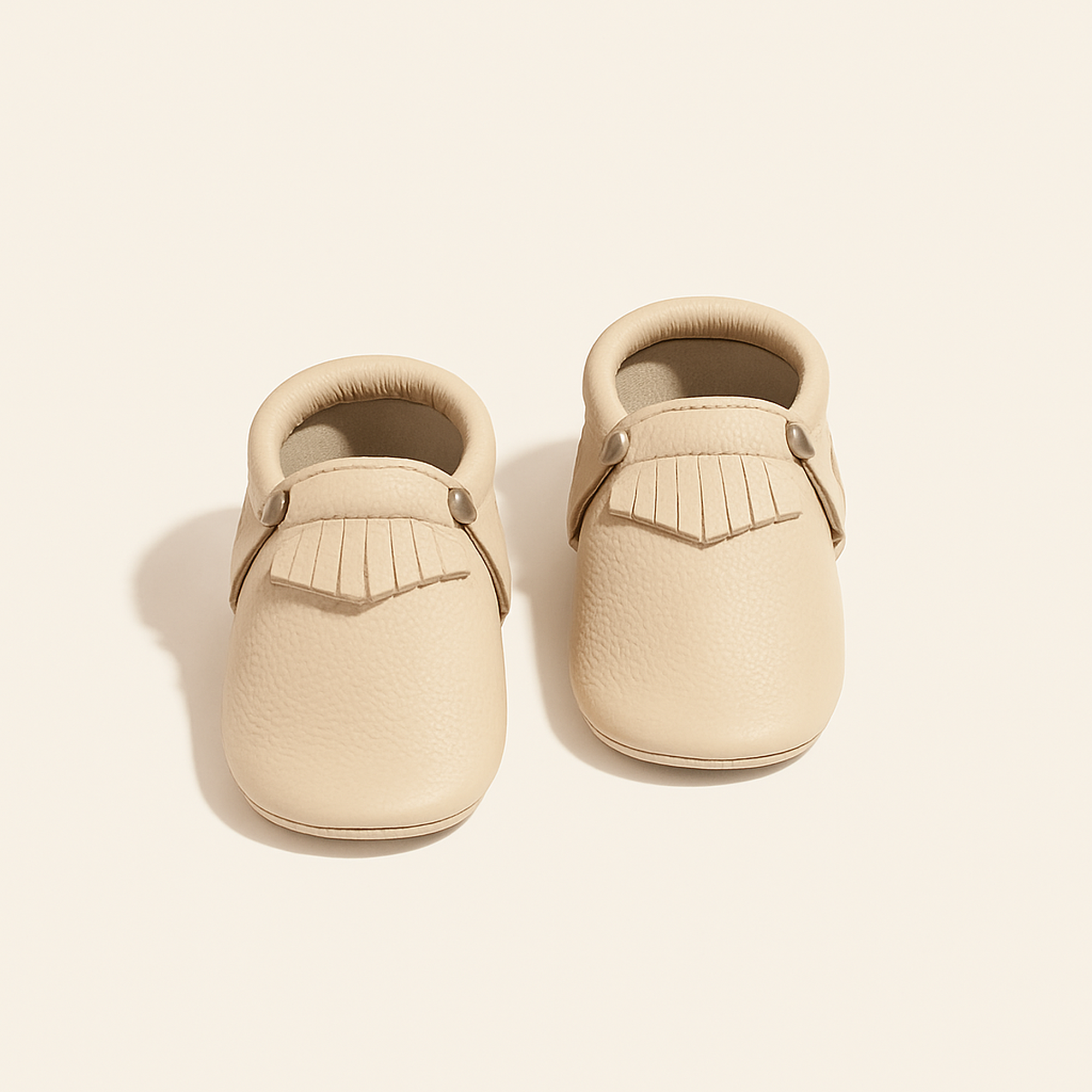 Birch Moccasin Baby Shoe — primary — Clean ecommerce product shot — refreshed editorial photography