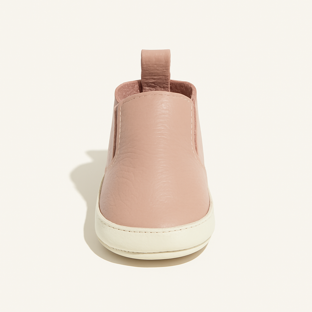 Blush Slip On Baby Shoe — primary — Clean ecommerce product shot — refreshed editorial photography