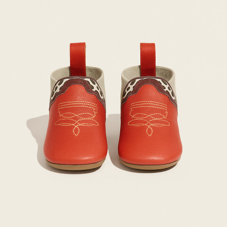 Crimson Cowboy Chelsea Boot Baby Shoe — primary — Clean ecommerce product shot — refreshed editorial photography