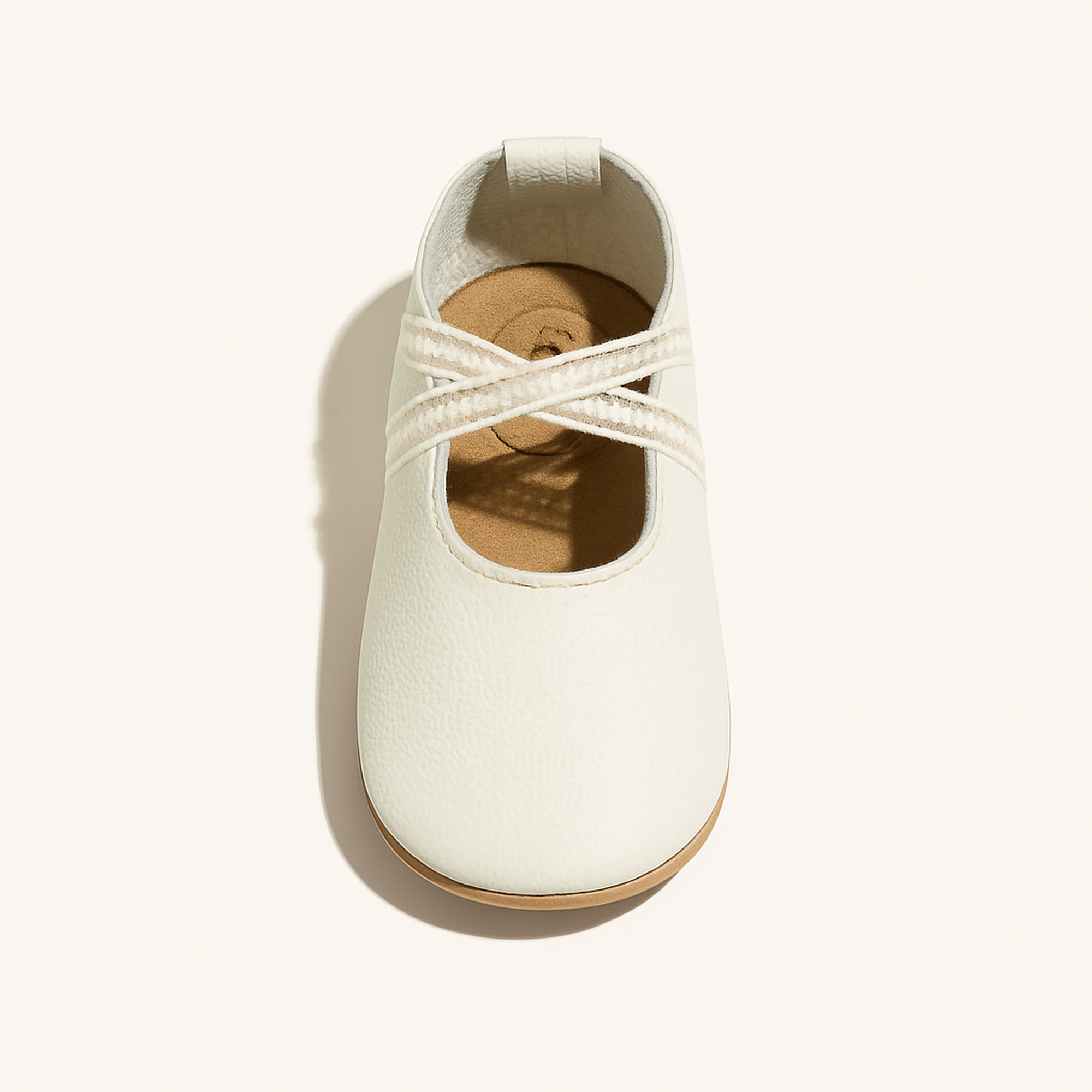 Ivory Lace Ballet Slipper Baby Shoe — primary — Clean ecommerce product shot — refreshed editorial photography