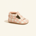 Melon Gingham Mary Jane Baby Shoe — primary — Clean ecommerce product shot — refreshed editorial photography