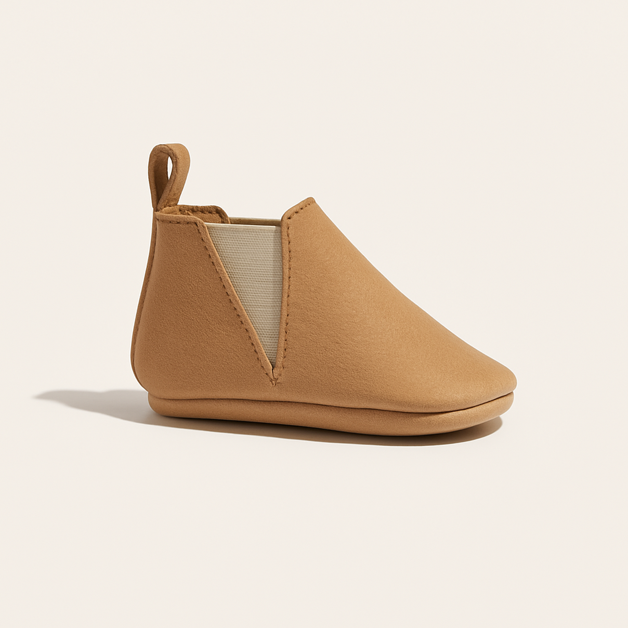 Weathered Brown Chelsea Boot Baby Shoe — primary — Clean ecommerce product shot — refreshed editorial photography