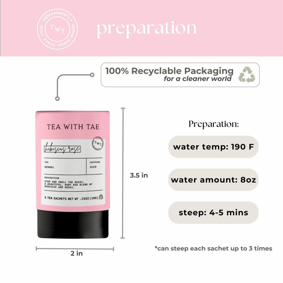 Hibiscus Rose Mini Tea Tube (5 tea bags)