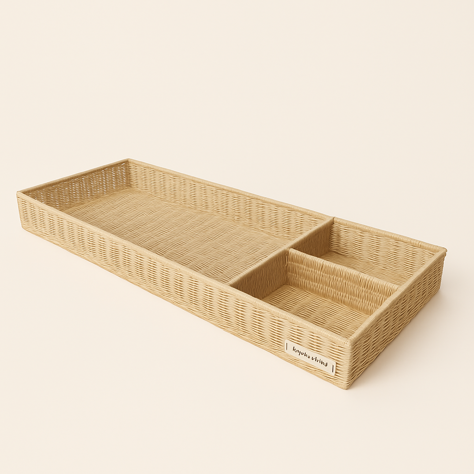 LELLOBABY™ X Hampton BABY-  Rattan Wicker Changing Tray Premier Plus+ — primary — Clean ecommerce product shot — refreshed editorial photography