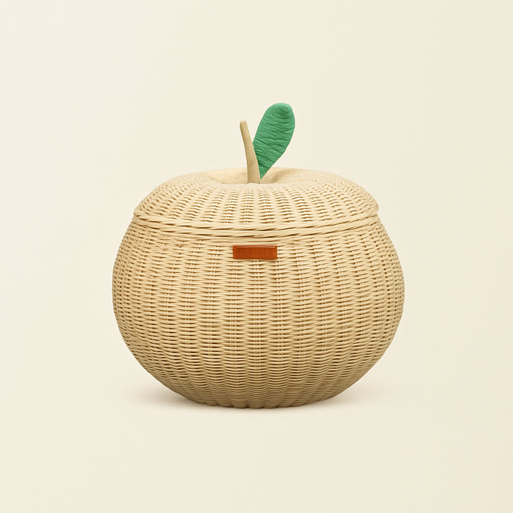 Apple Rattan Storage Basket Natural - Large — primary — Clean ecommerce product shot — refreshed editorial photography