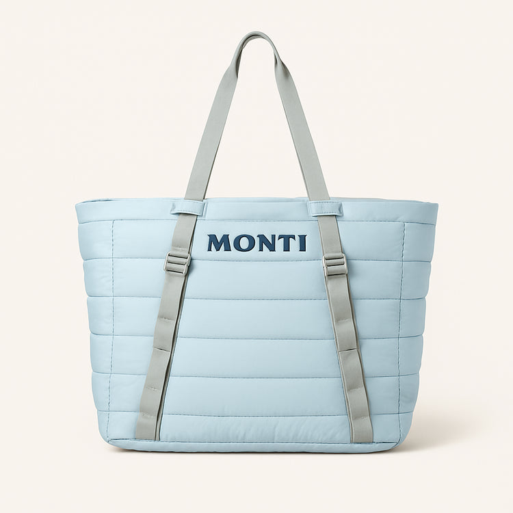 The Kingfisher Cooler Tote — sky-blue — Clean ecommerce product shot — refreshed editorial photography