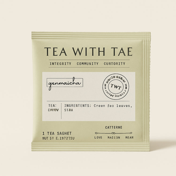 Genmaicha 50 ct. Overwrap Bag — primary — Clean ecommerce product shot — refreshed editorial photography
