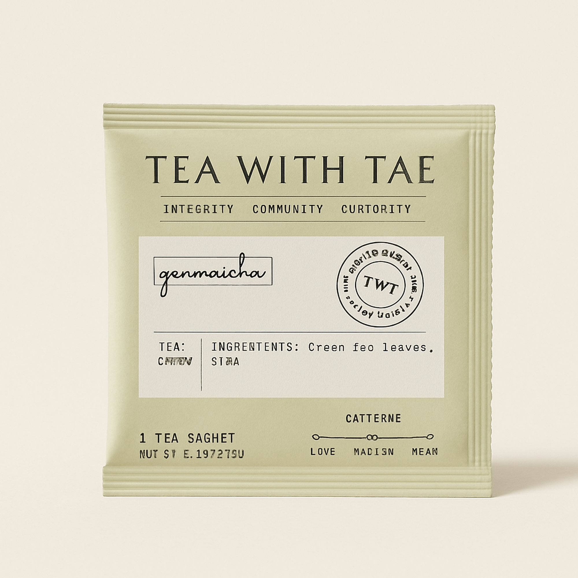 Genmaicha 50 ct. Overwrap Bag — primary — Clean ecommerce product shot — refreshed editorial photography