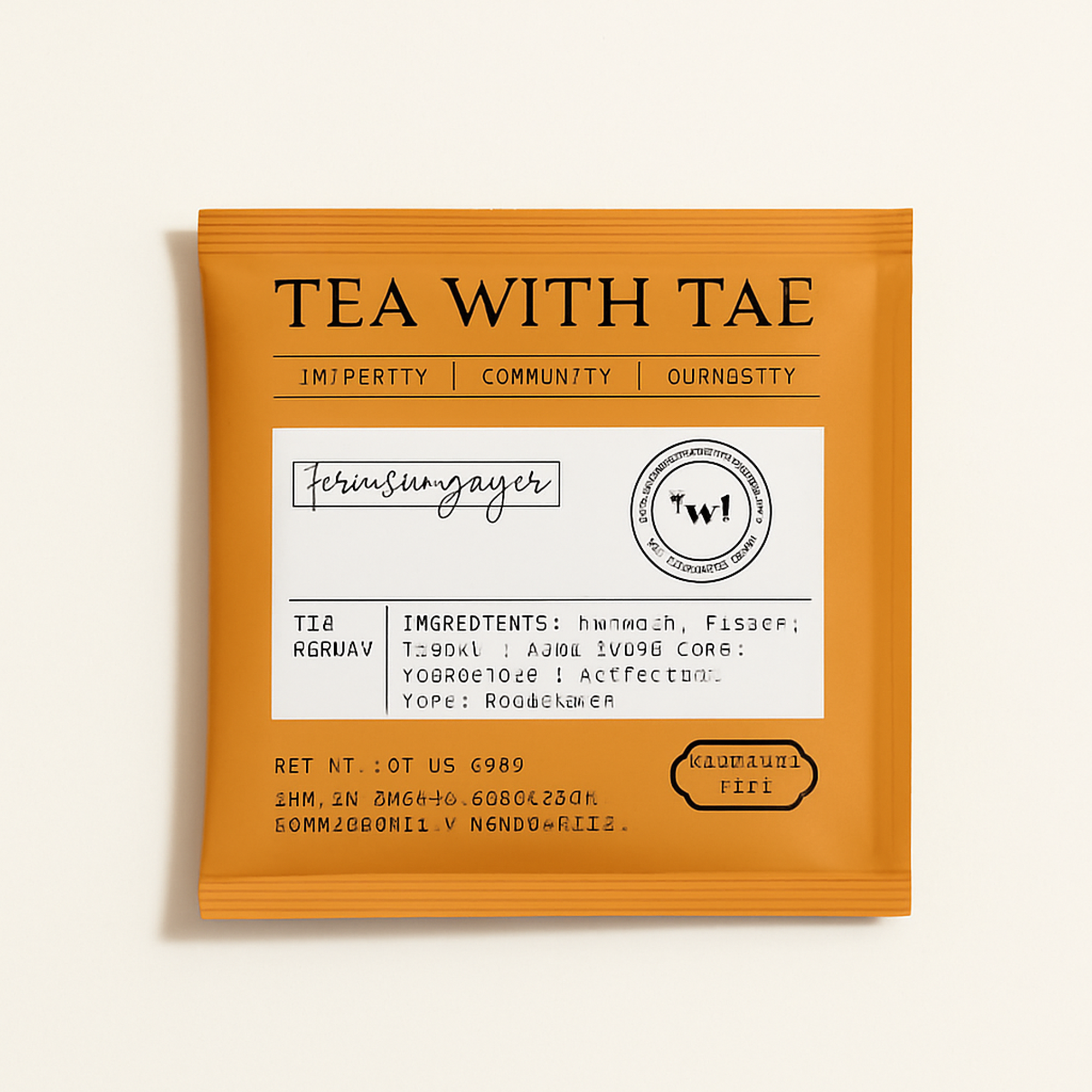 Turmeric Ginger 50 ct. Overwrap Bag — primary — Clean ecommerce product shot — refreshed editorial photography