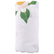 Gift Set: Southern Magnolia Baby Muslin Swaddle Blanket and Burp Cloth/Bib Combo by Little Hometown