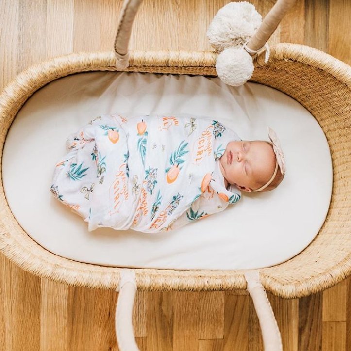 Gift Set: Georgia Girl Muslin Swaddle Blanket and Burp Cloth/Bib Combo by Little Hometown