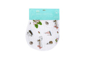 Gift Set: Massachusetts Floral Baby Muslin Swaddle Blanket and Burp Cloth/Bib Combo by Little Hometown