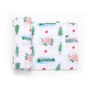 Gift Set: Washington (State) Baby Muslin Swaddle Blanket and Burp Cloth/Bib Combo by Little Hometown
