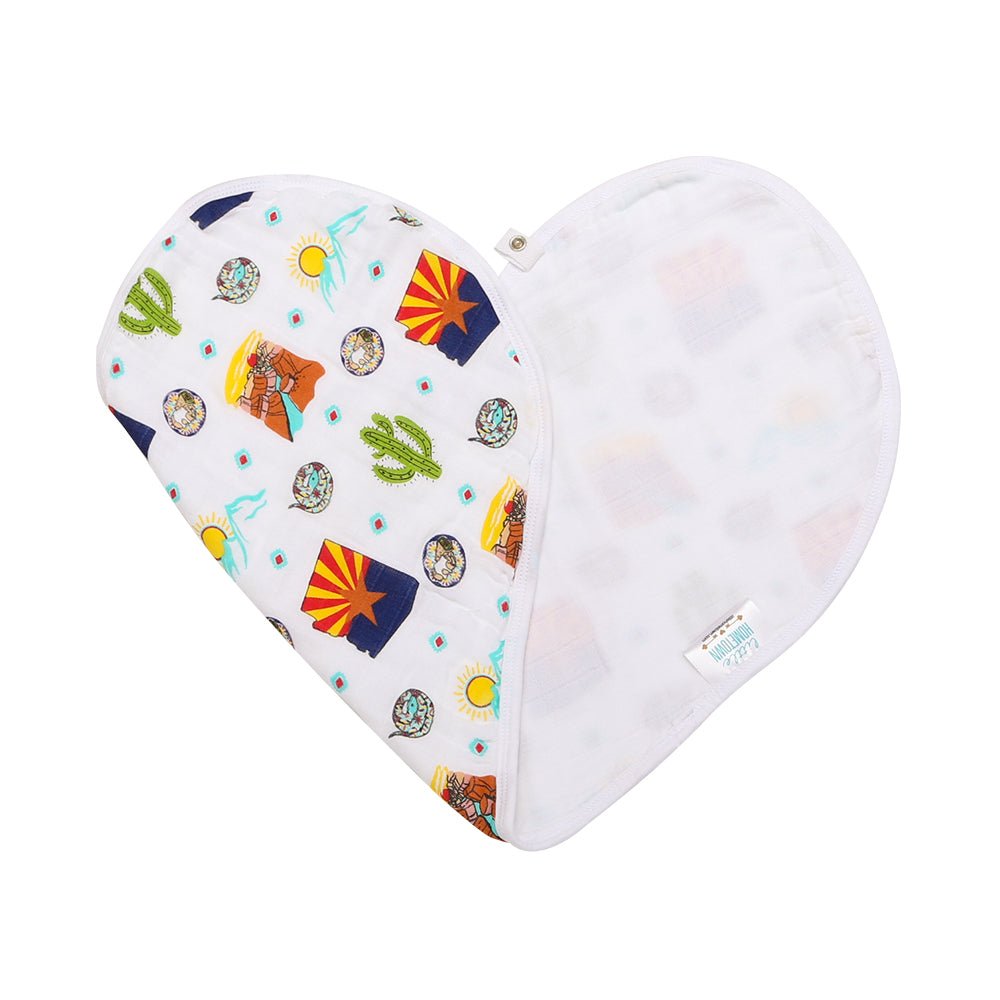 GiftSet: Arizona Baby Muslin Swaddle Blanket and Burp Cloth/Bib Combo by Little Hometown